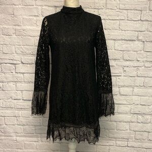 Loveriche Black Long Sleeve Lace Dress Size M